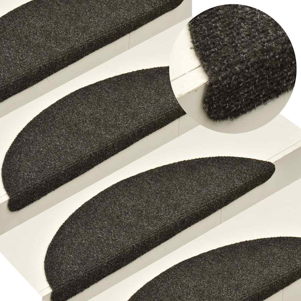 vidaXL Stair Mats Self-adhesive 30 pcs Anthracite 65x21x4 cm