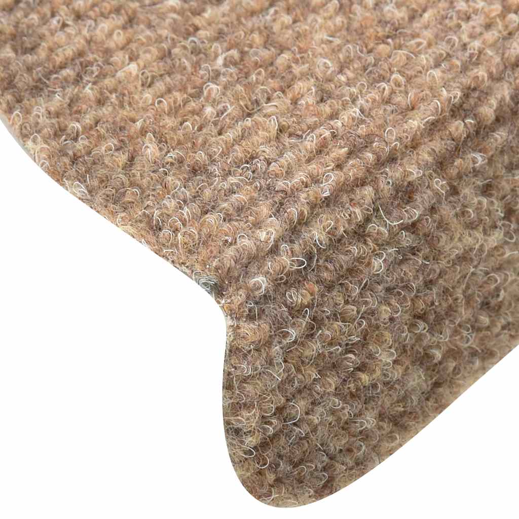 vidaXL Stair Mats Self-adhesive 30 pcs Cream 65x21x4 cm