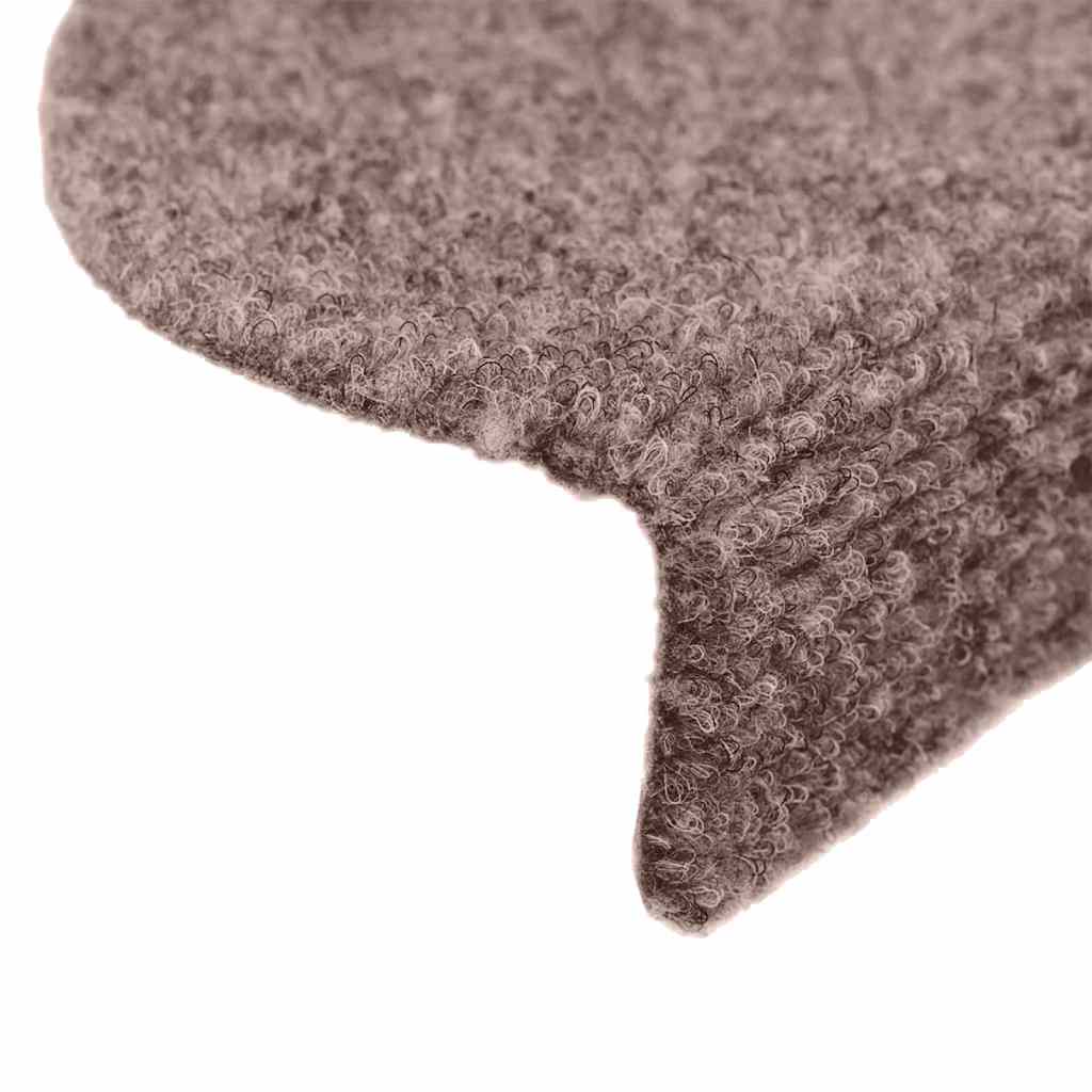 Stair Mats Self-adhesive 20 pcs 56x17x3 cm Light Brown Half Round