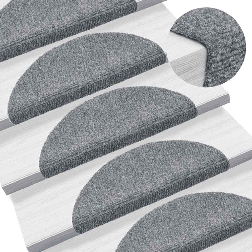 vidaXL Stair Mats Self-adhesive 20 pcs Light Grey 56x17x3 cm