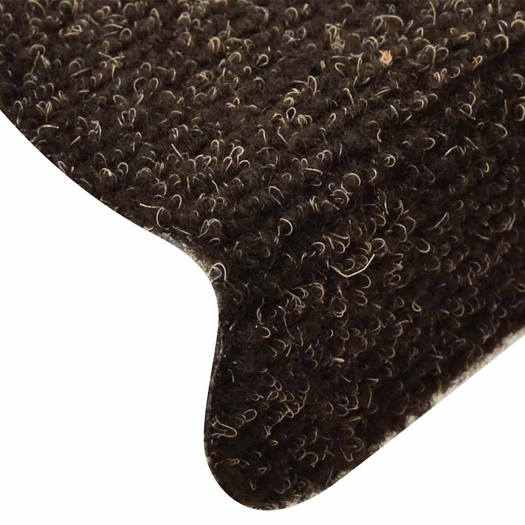 vidaXL Stair Mats Self-adhesive 20 pcs Dark Brown 56x17x3 cm