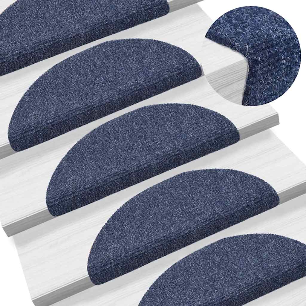 vidaXL Stair Mats Self-adhesive 30 pcs Blue 56x17x3 cm