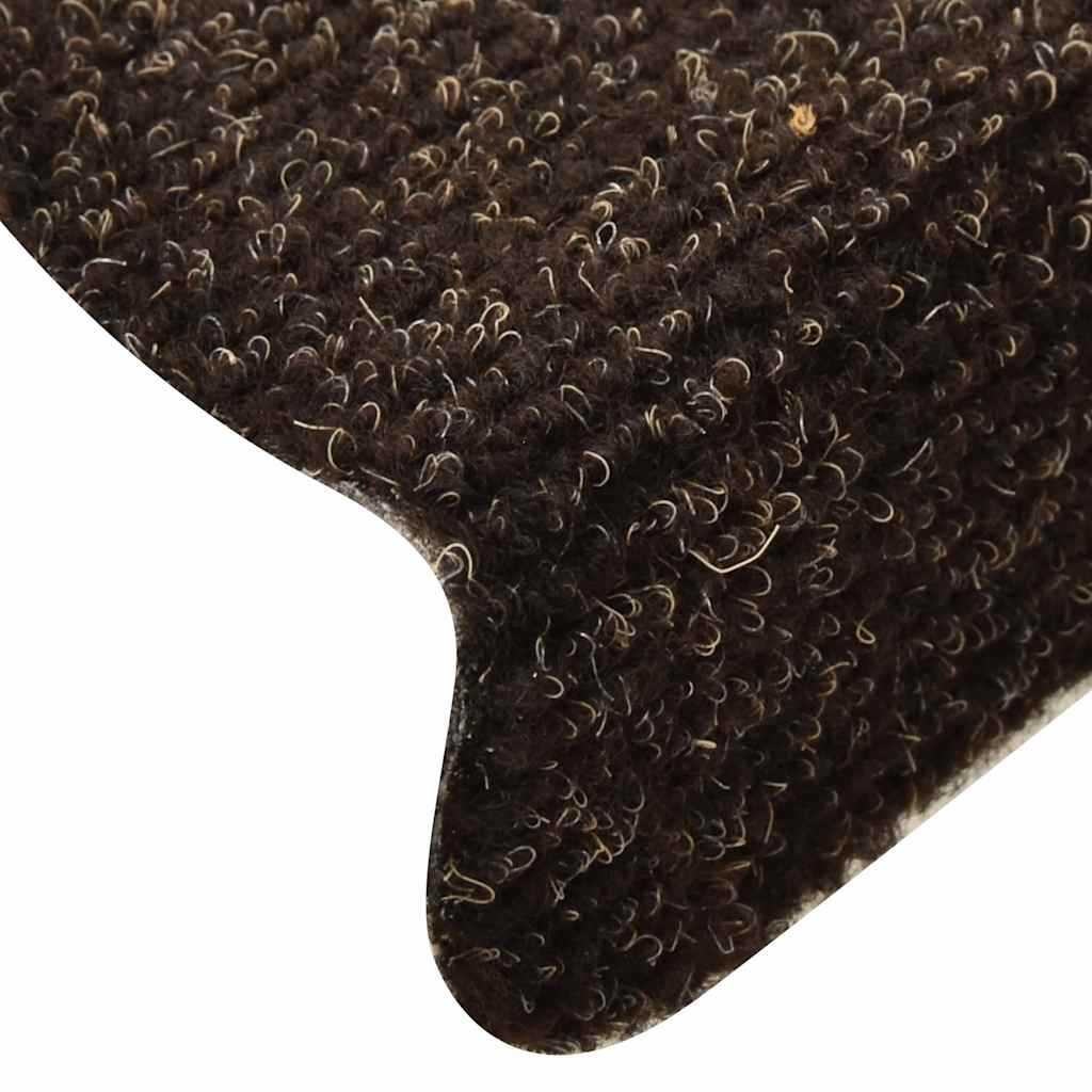 vidaXL Stair Mats Self-adhesive 30 pcs Dark Brown 56x17x3 cm