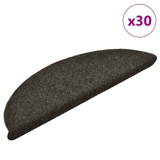 vidaXL Stair Mats Self-adhesive 30 pcs Anthracite 56x17x3 cm