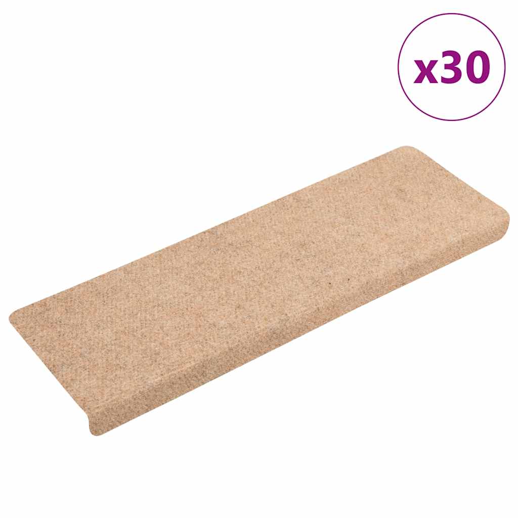 vidaXL Stair Mats Self-adhesive 30 pcs Brown 65x21x4 cm