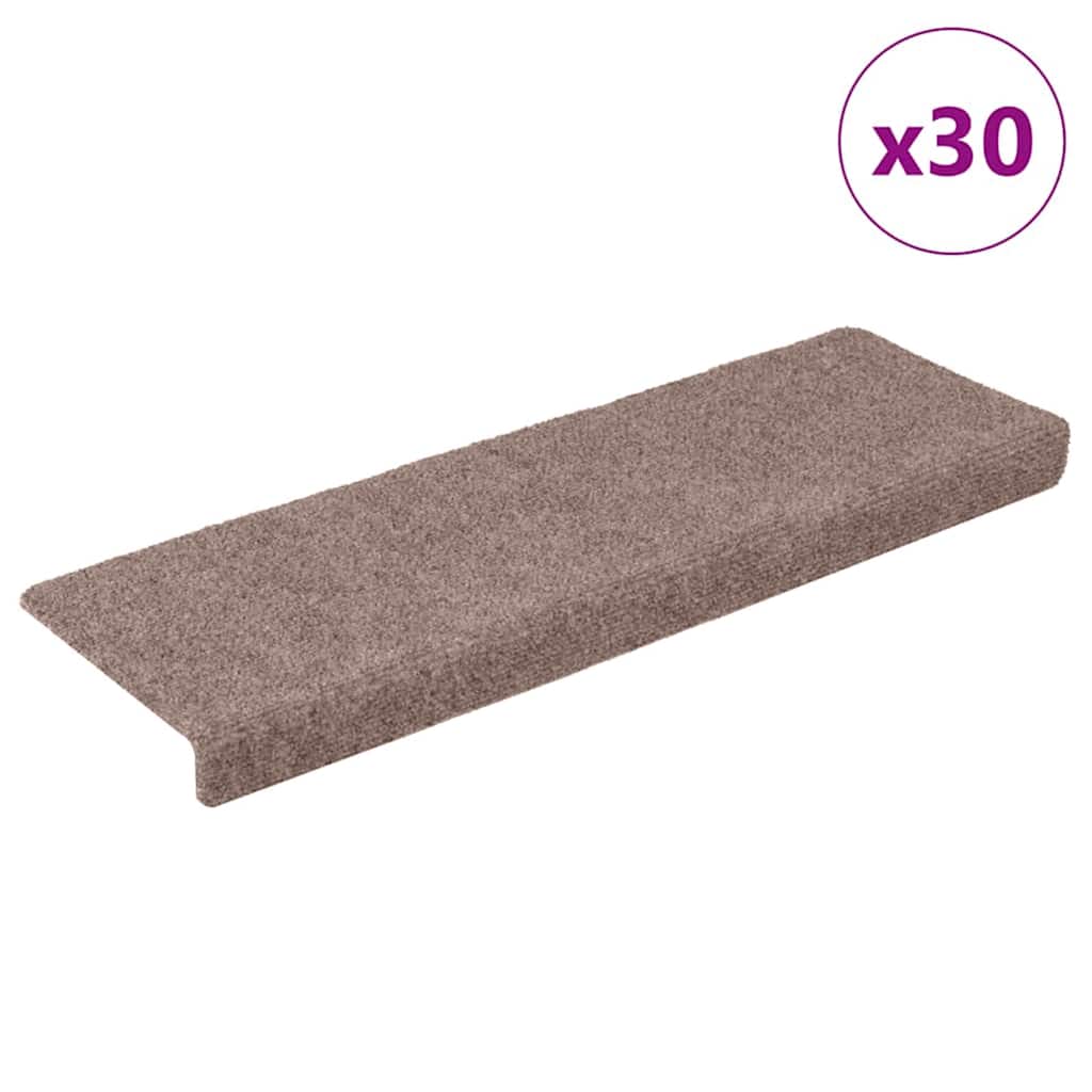 Stair Mats Self-adhesive 30 pcs 65x21x4 cm Light Brown