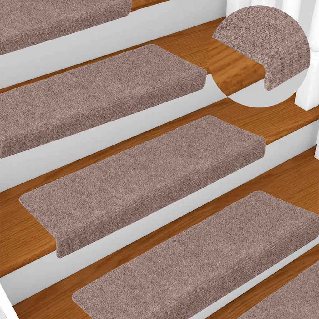 Stair Mats Self-adhesive 30 pcs 65x21x4 cm Light Brown