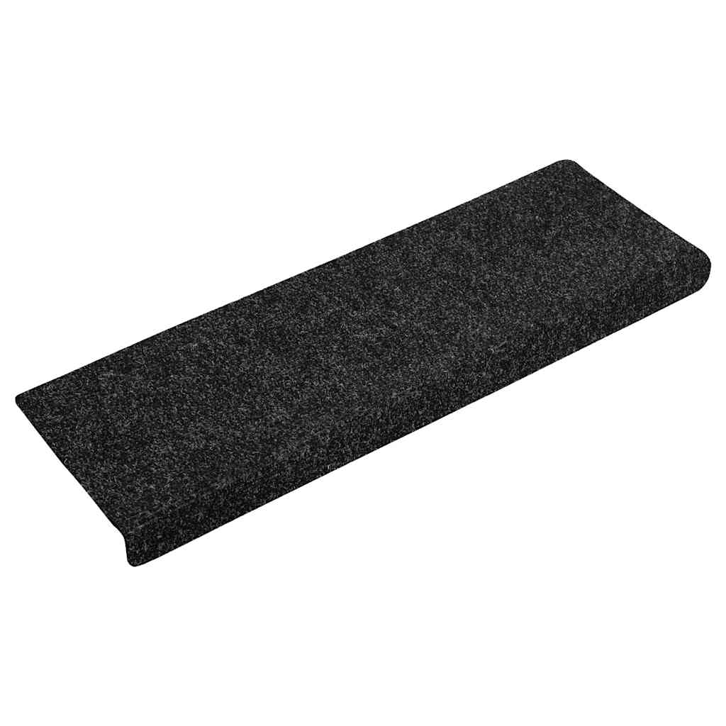 vidaXL Stair Mats Self-adhesive 30 pcs Black 65x21x4 cm