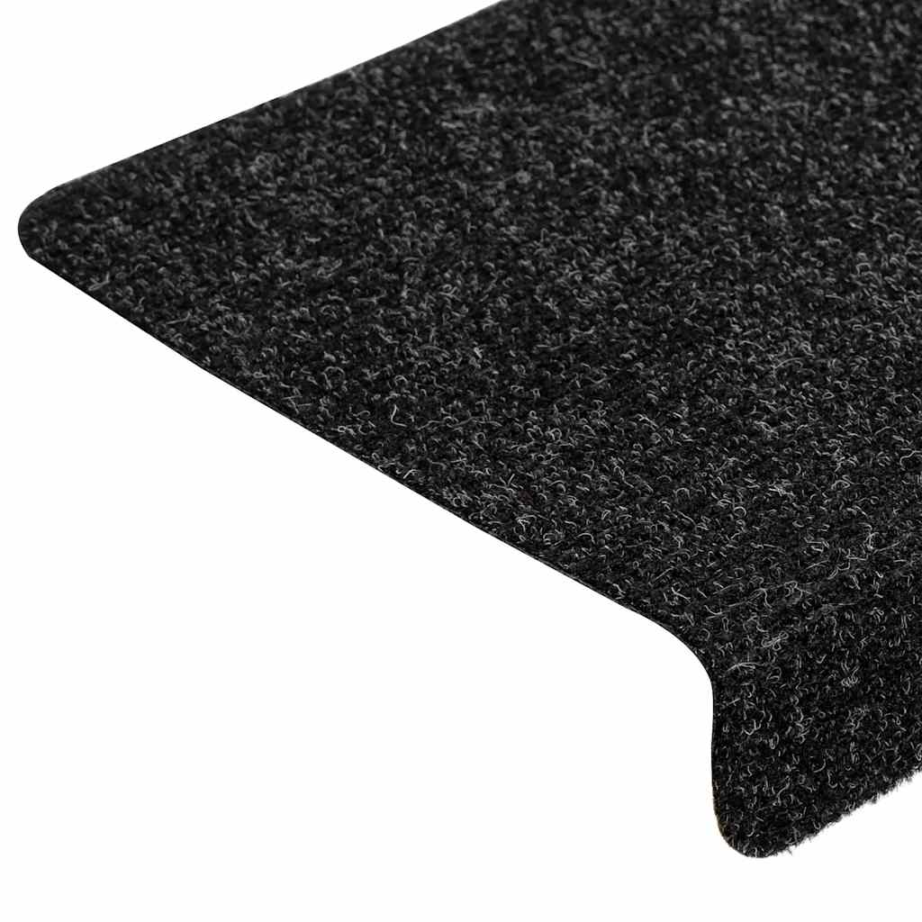 vidaXL Stair Mats Self-adhesive 30 pcs Black 65x21x4 cm