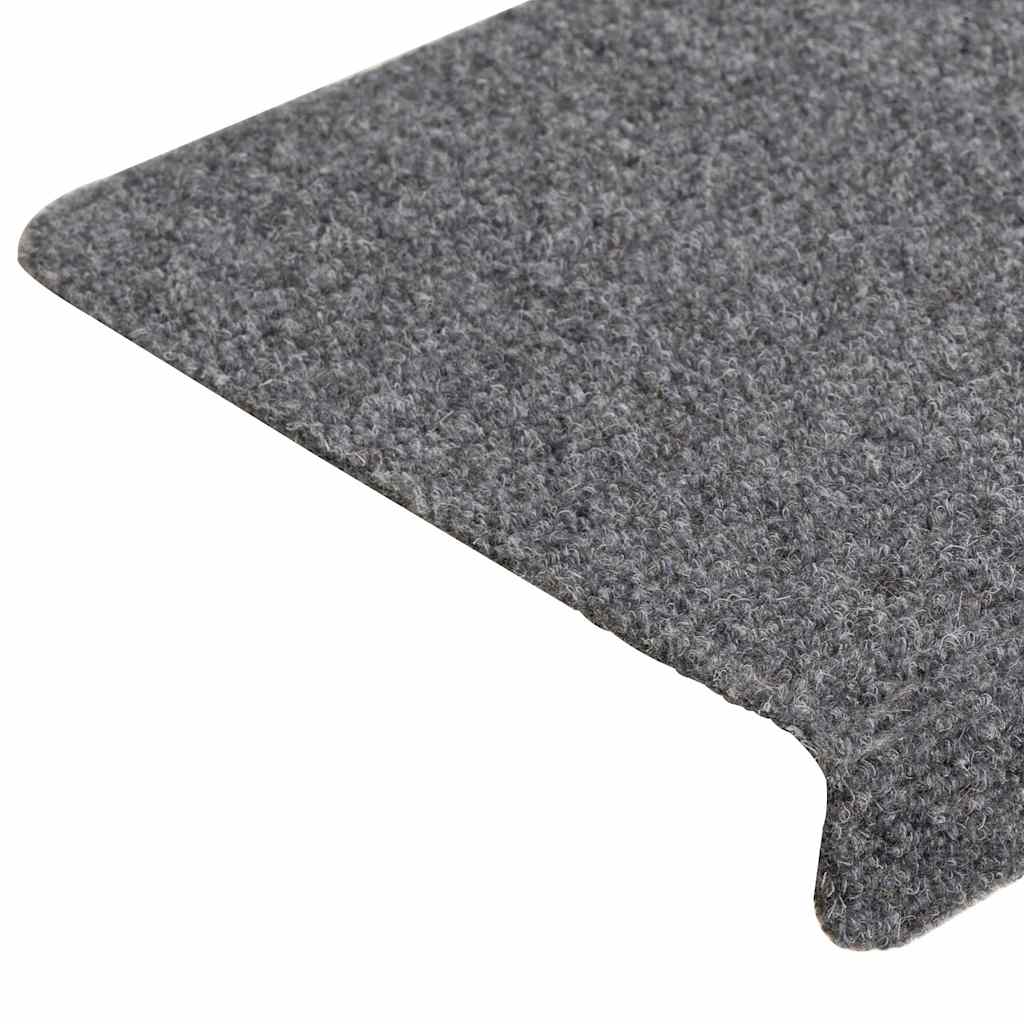 vidaXL Stair Mats Self-adhesive 30 pcs Light Grey 65x21x4 cm