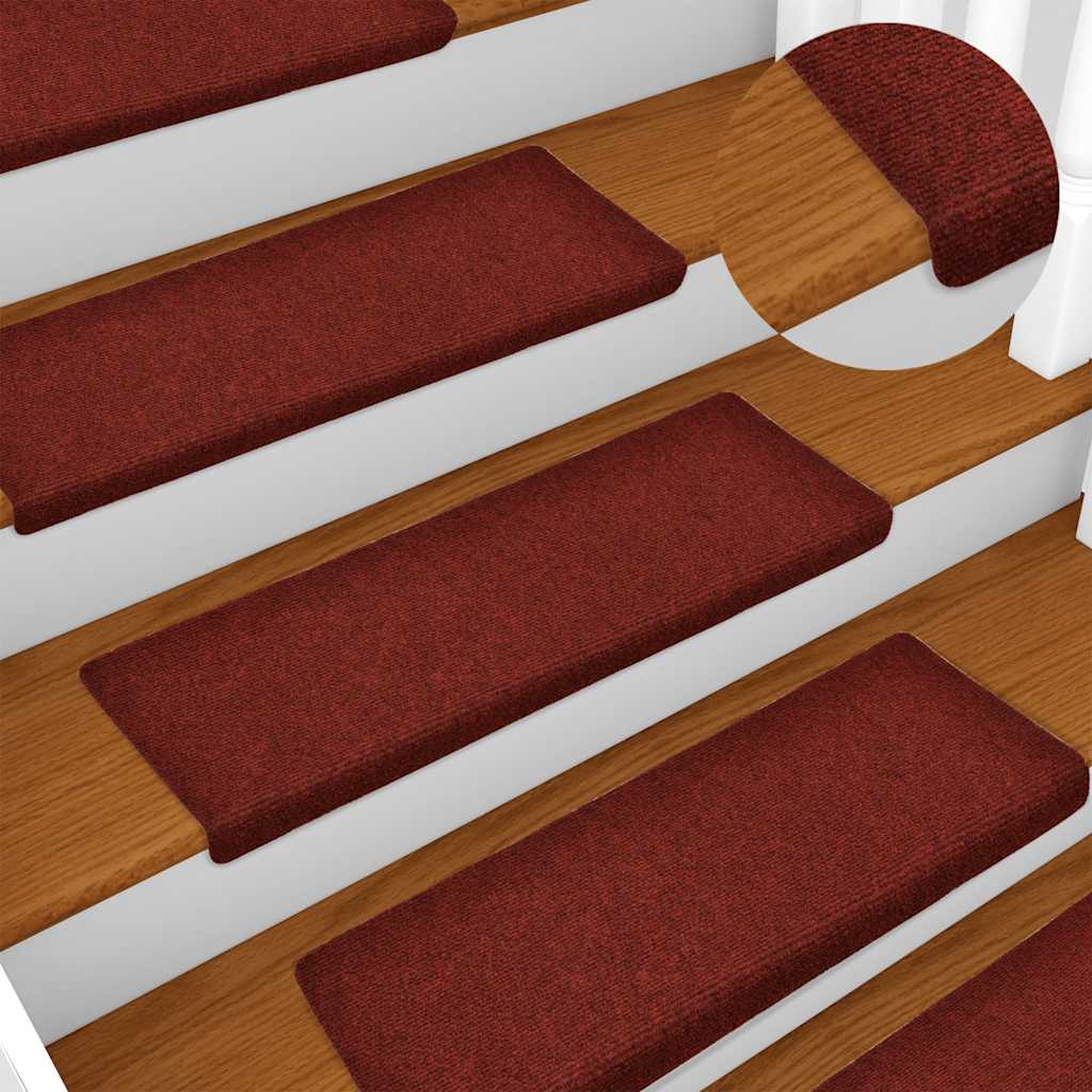 vidaXL Stair Mats Self-adhesive 30 pcs Red 65x21x4 cm