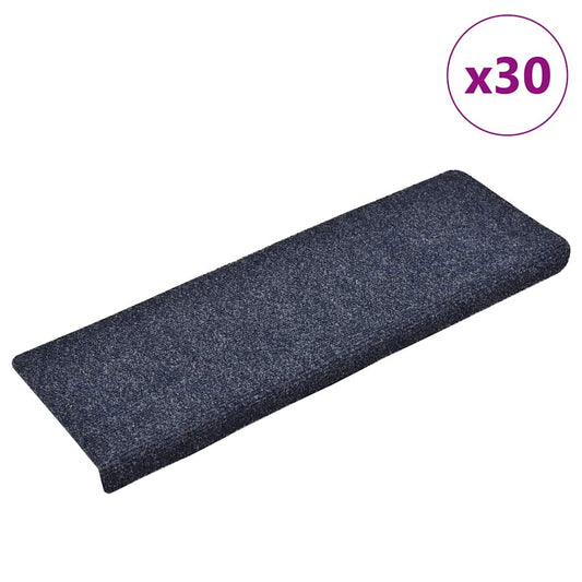 vidaXL Stair Mats Self-adhesive 30 pcs Blue 65x21x4 cm