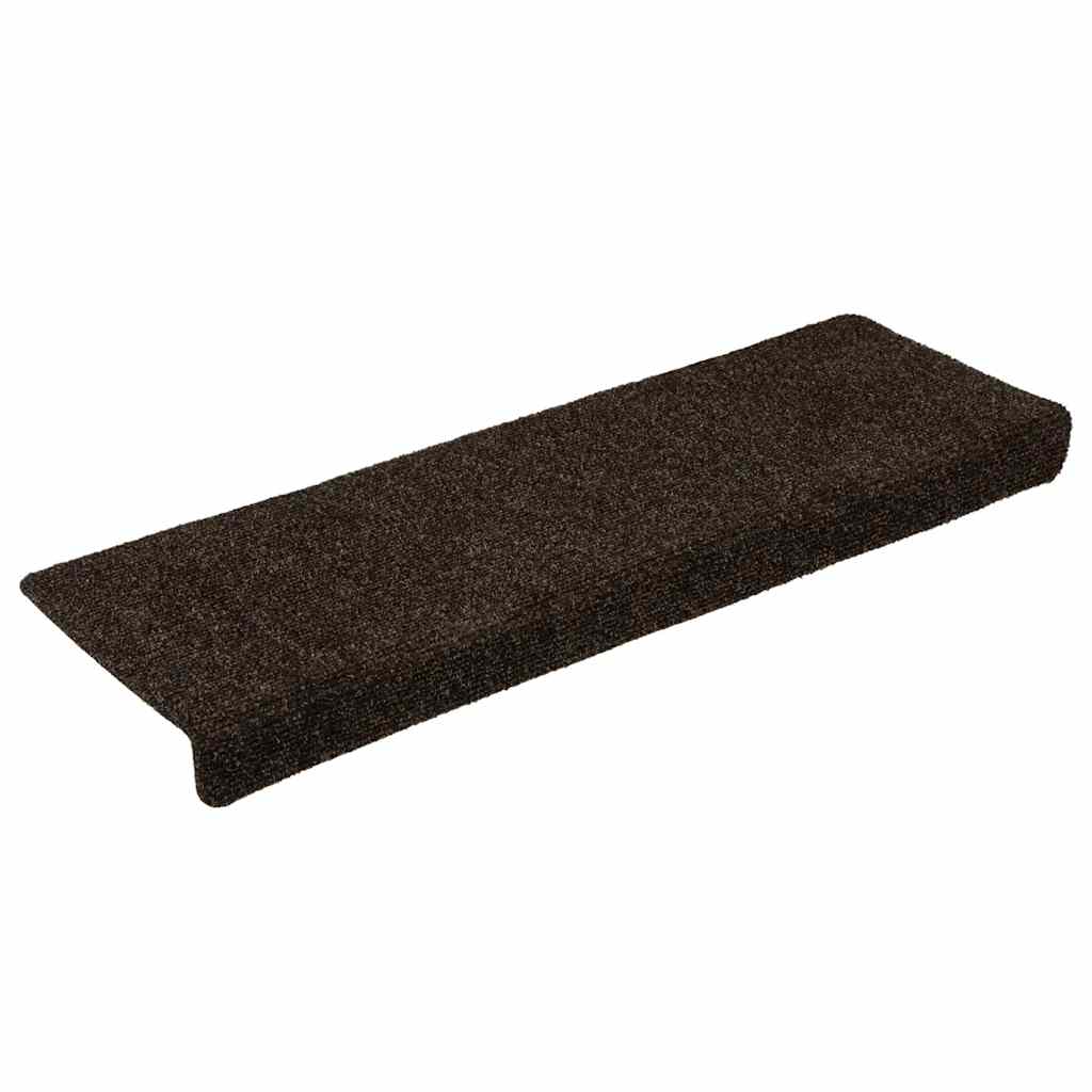 Stair Mats Self-adhesive 30 pcs 65x21x4 cm Dark Brown