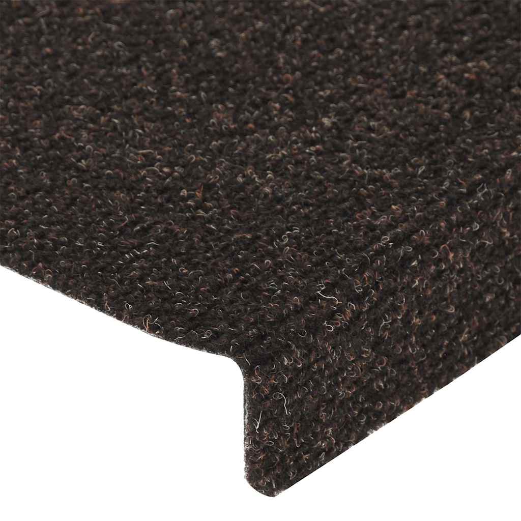 vidaXL Stair Mats Self-adhesive 30 pcs Dark Brown 65x21x4 cm