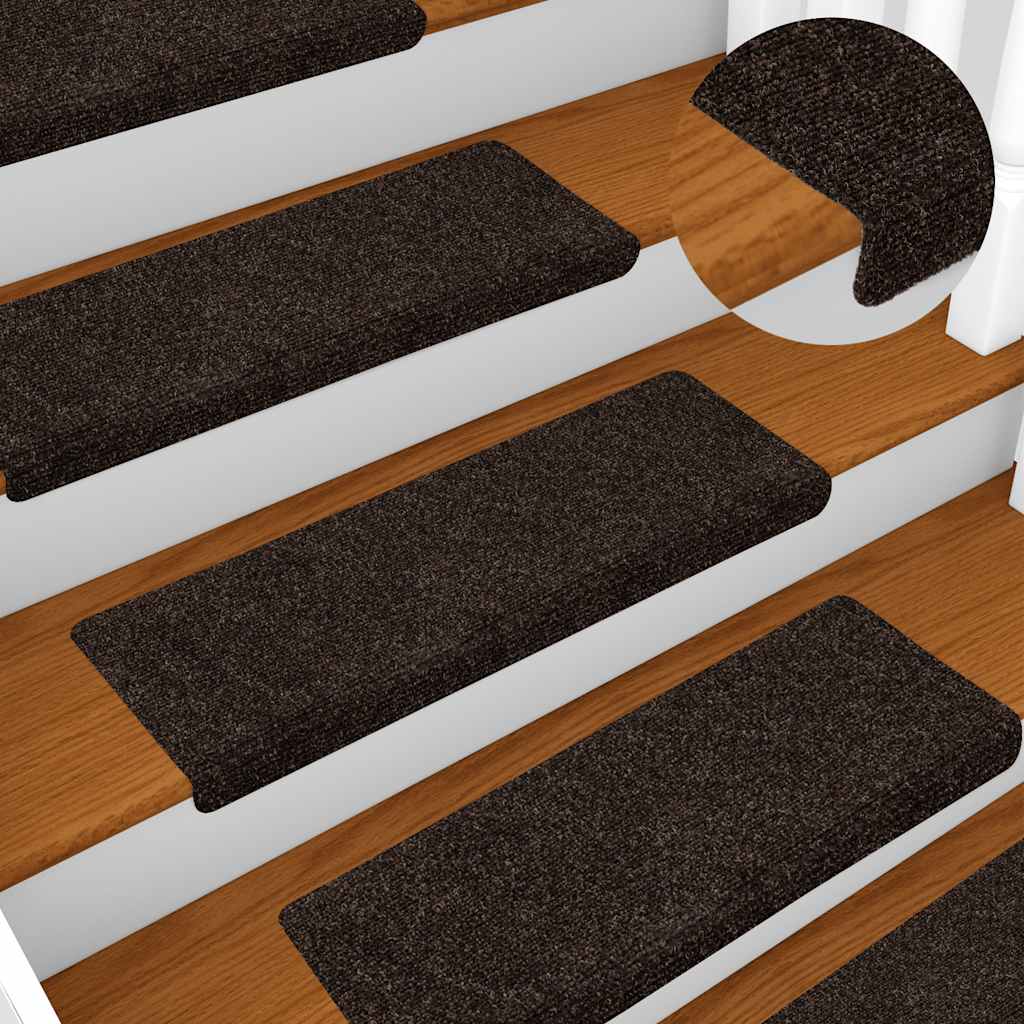 vidaXL Stair Mats Self-adhesive 30 pcs Brown 65x21x4 cm