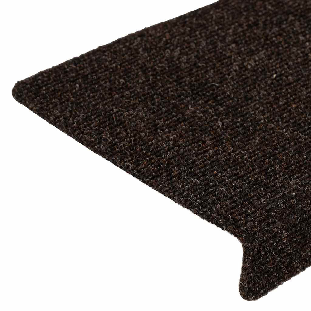 vidaXL Stair Mats Self-adhesive 30 pcs Brown 65x21x4 cm