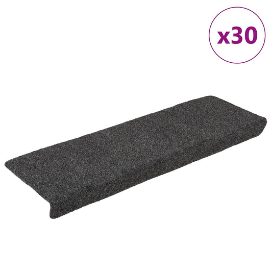 vidaXL Stair Mats Self-adhesive 30 pcs Anthracite 65x21x4 cm