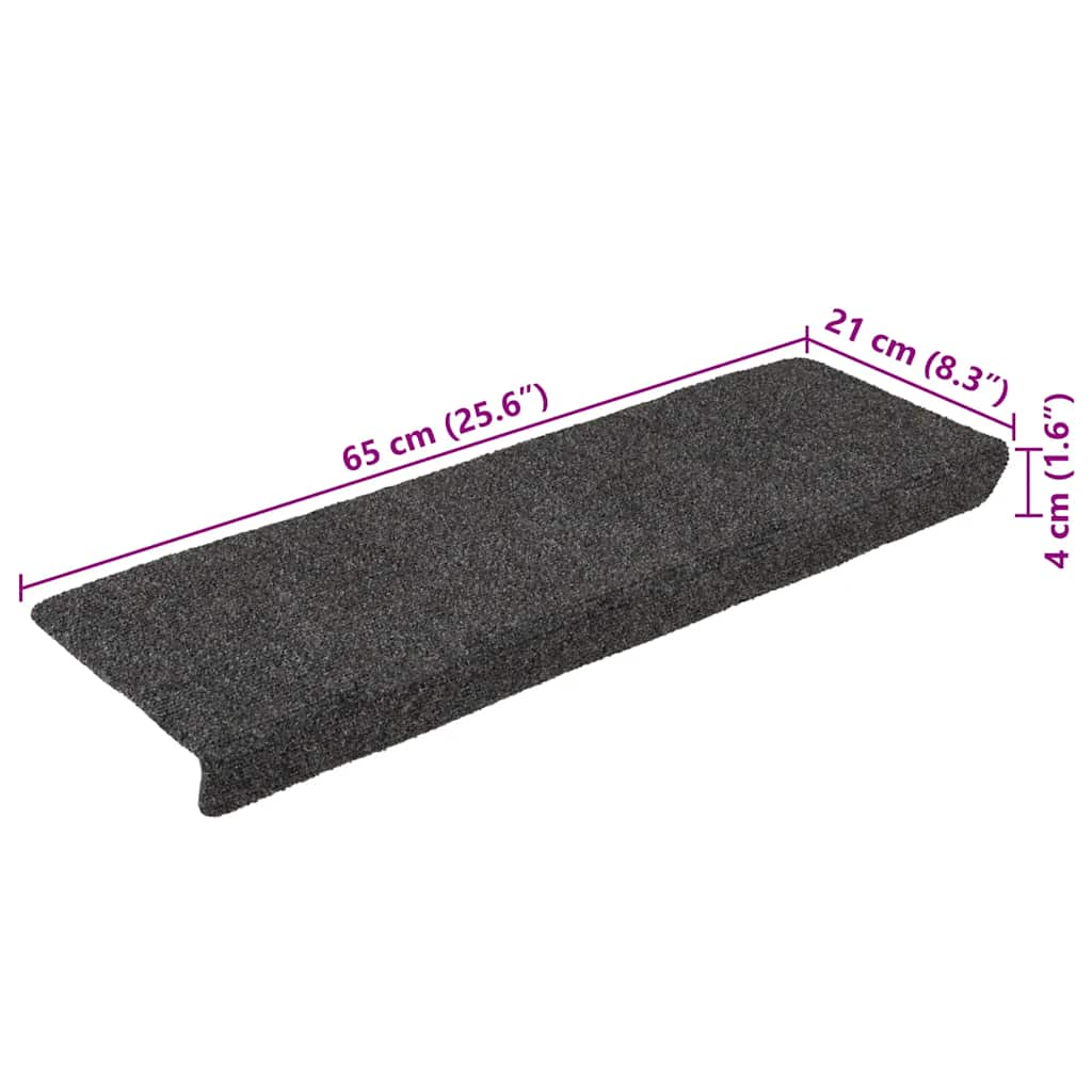 vidaXL Stair Mats Self-adhesive 30 pcs Anthracite 65x21x4 cm