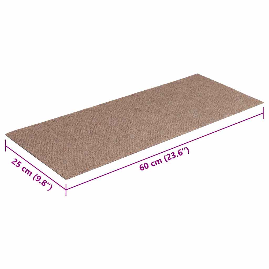 vidaXL Stair Mats Self-adhesive 30 pcs Light Brown 60x25 cm Rectangular