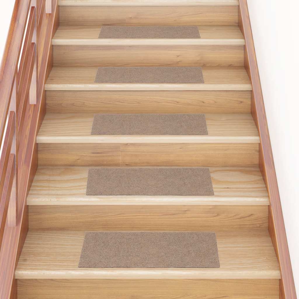 vidaXL Stair Mats Self-adhesive 30 pcs Light Brown 60x25 cm Rectangular