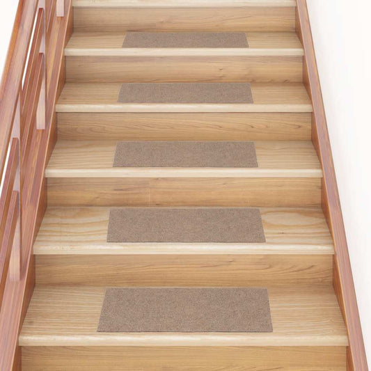 vidaXL Stair Mats Self-adhesive 30 pcs Light Brown 60x25 cm Rectangular