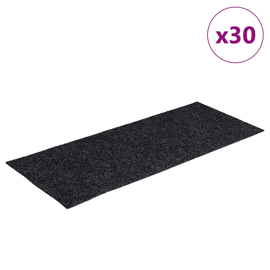 vidaXL Stair Mats Self-adhesive 30 pcs Grey 60x25 cm Rectangular