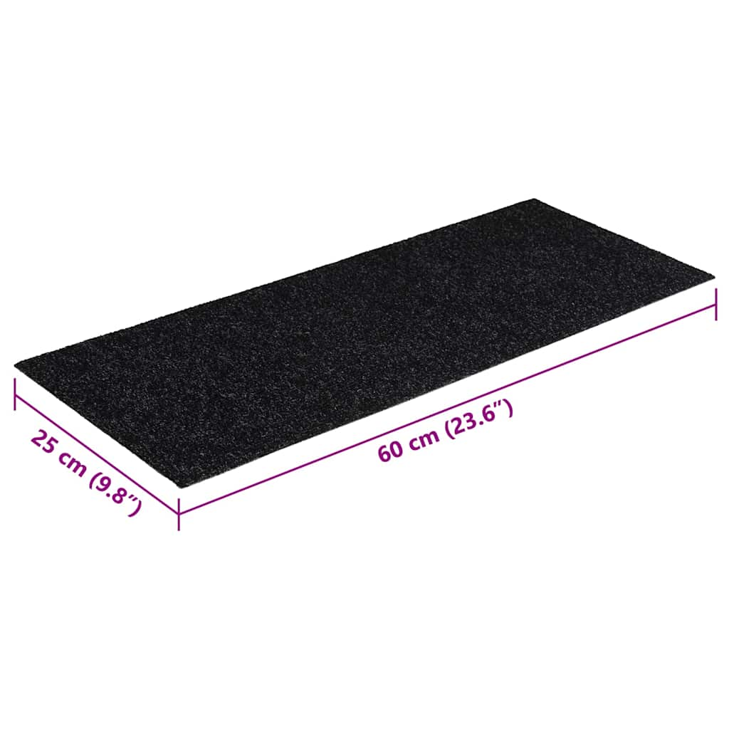 vidaXL Stair Mats Self-adhesive 30 pcs Black 60x25 cm Rectangular