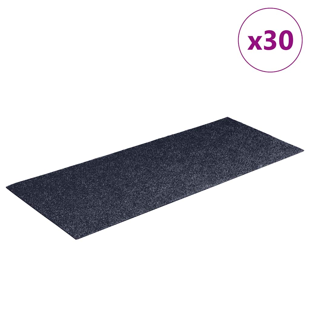 vidaXL Stair Mats Self-adhesive 30 pcs Grey Blue 60x25 cm Rectangular