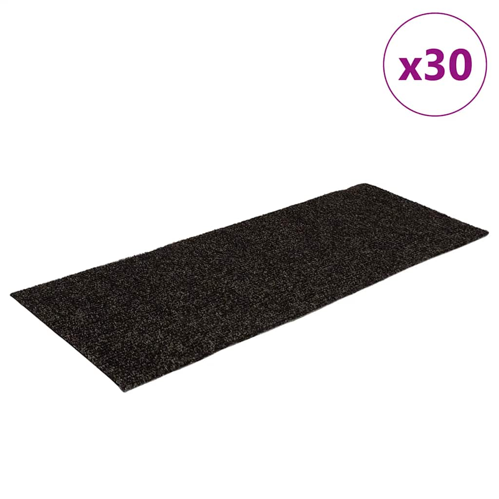 vidaXL Stair Mats Self-adhesive 30 pcs Brown 60x25 cm Rectangular