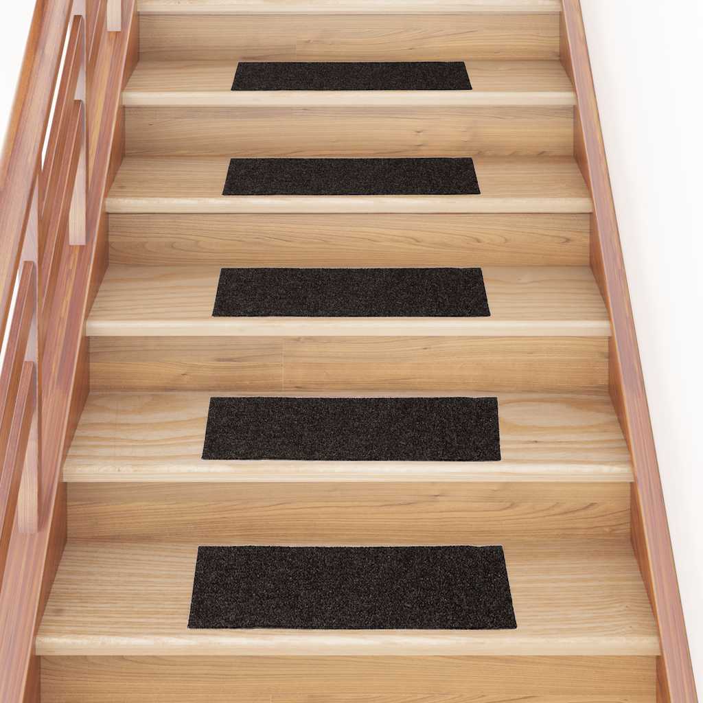 vidaXL Stair Mats Self-adhesive 30 pcs Brown 60x25 cm Rectangular