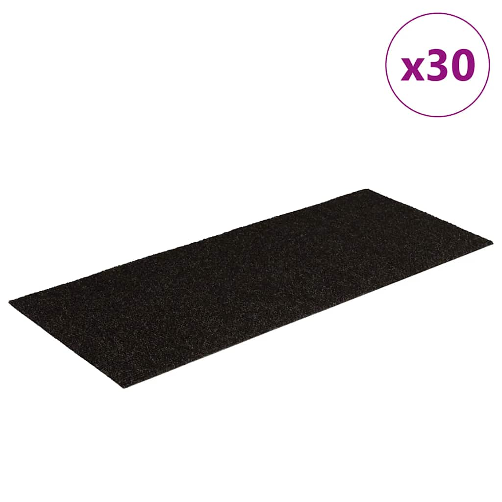 vidaXL Stair Mats Self-adhesive 30 pcs Dark Brown 60x25 cm Rectangular