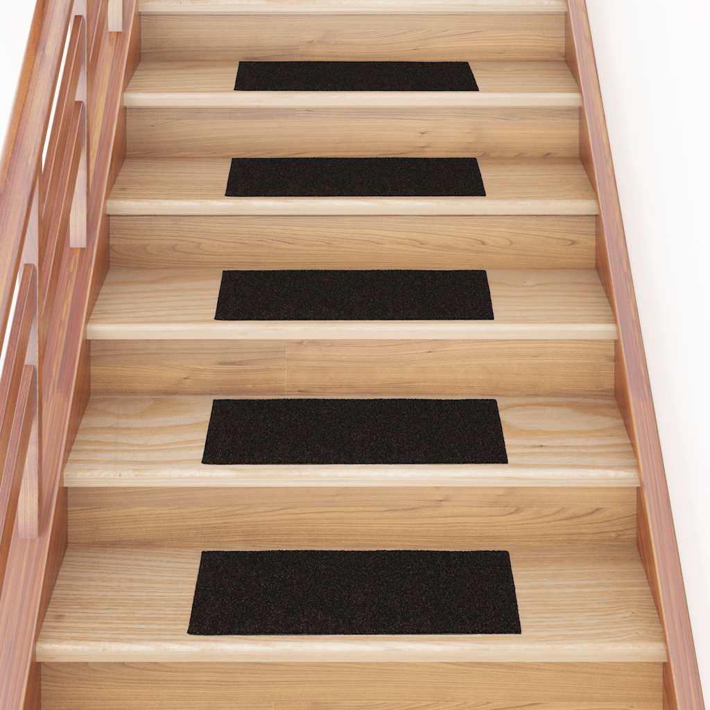 vidaXL Stair Mats Self-adhesive 30 pcs Dark Brown 60x25 cm Rectangular