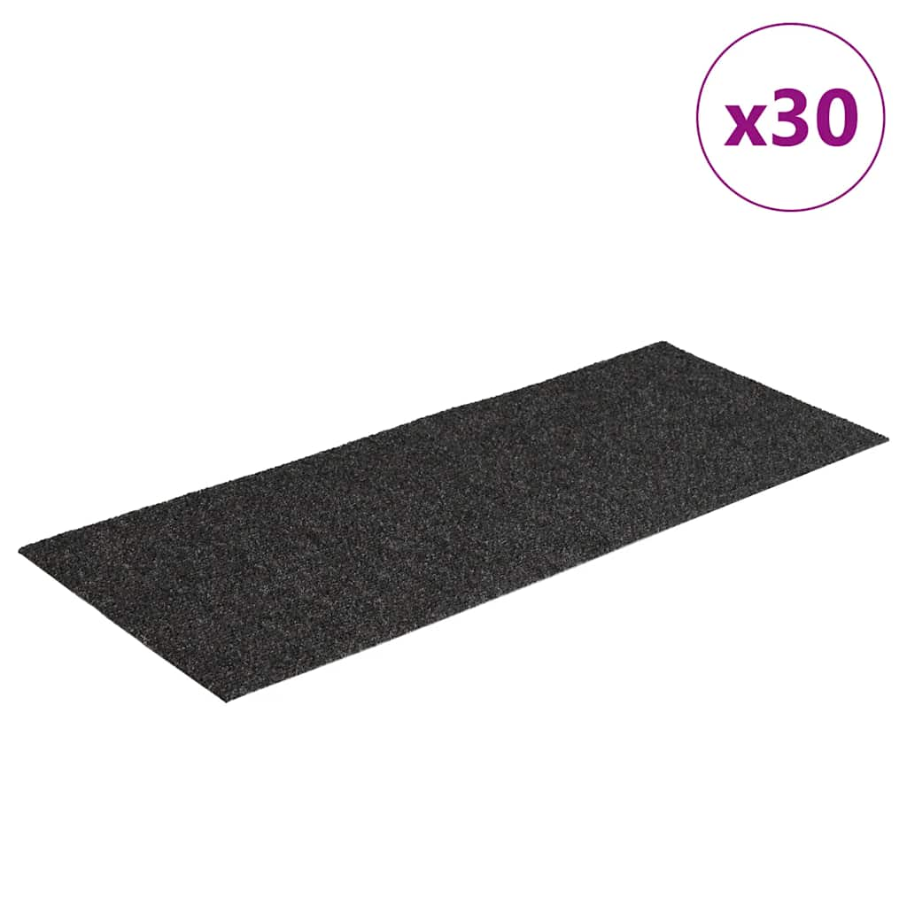 vidaXL Stair Mats Self-adhesive 30 pcs Anthracite 60x25 cm Rectangular