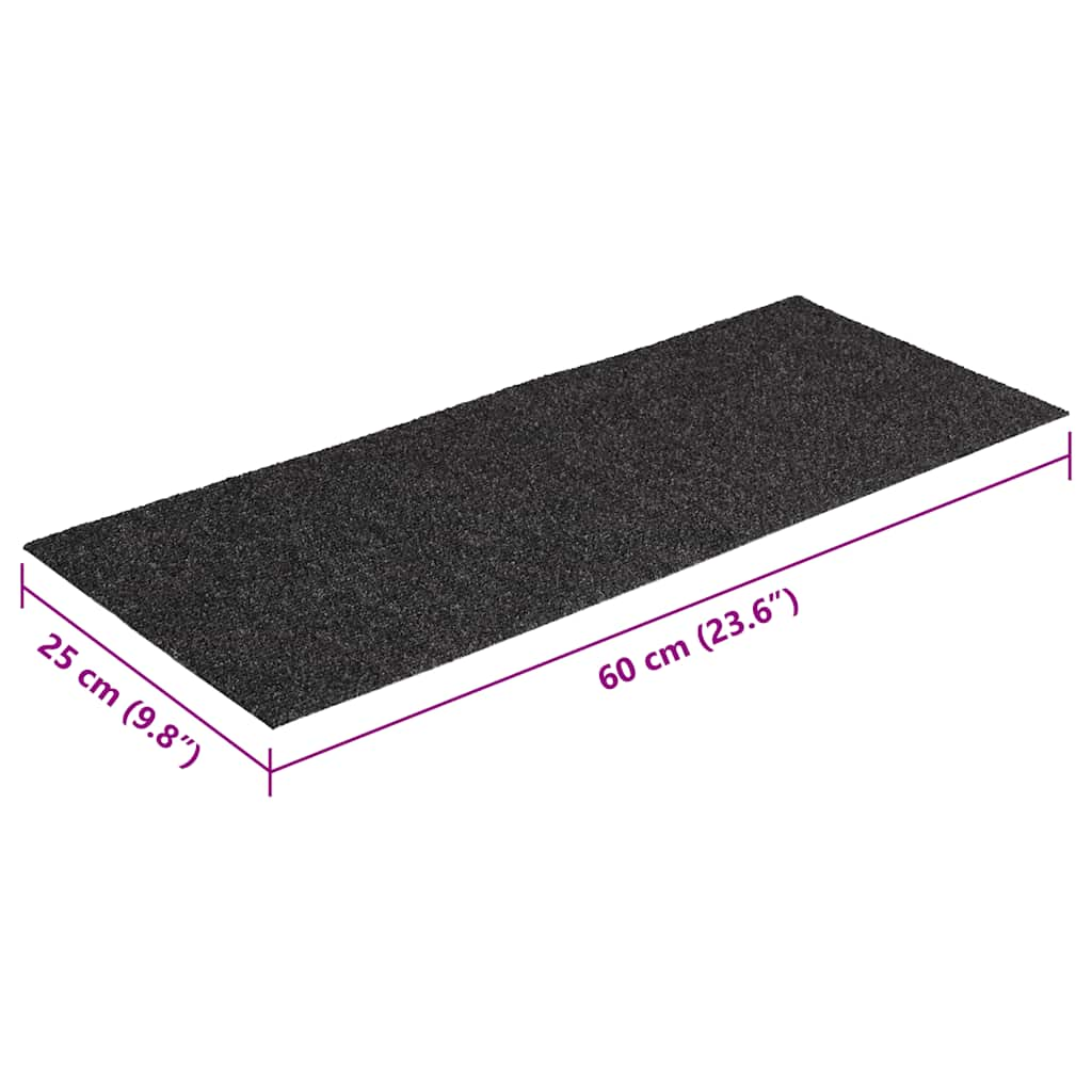 vidaXL Stair Mats Self-adhesive 30 pcs Anthracite 60x25 cm Rectangular