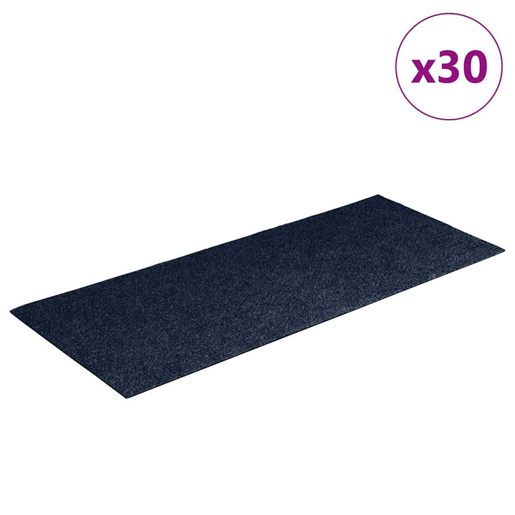 vidaXL Stair Mats Self-adhesive 30 pcs Blue 60x25 cm Rectangular