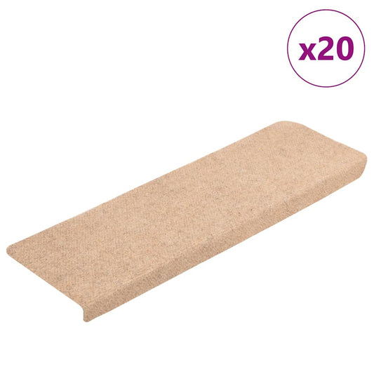 vidaXL Stair Mats Self-adhesive 20 pcs Brown 65x21x4 cm