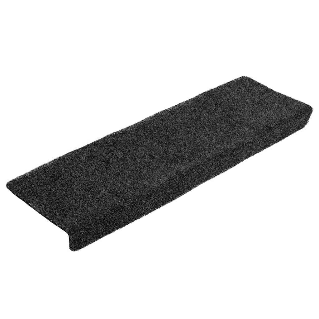 vidaXL Stair Mats Self-adhesive 20 pcs Black 65x21x4 cm