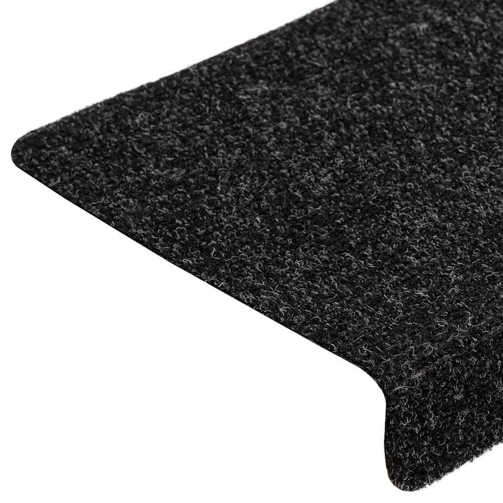 vidaXL Stair Mats Self-adhesive 20 pcs Black 65x21x4 cm