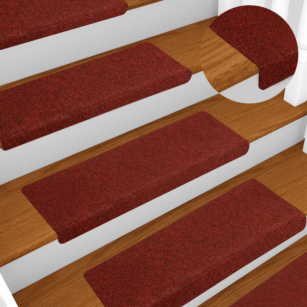 vidaXL Stair Mats Self-adhesive 20 pcs Bordeaux Red 65x21x4 cm