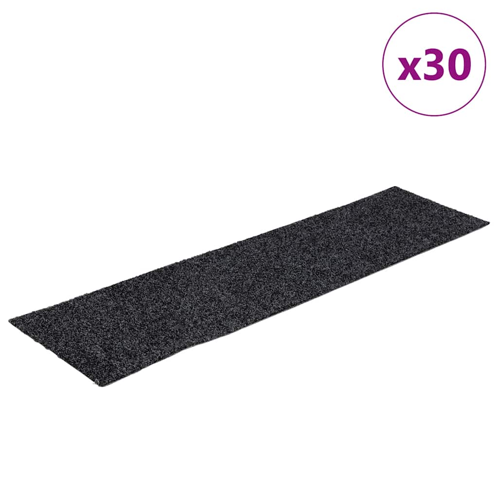 vidaXL Stair Mats Self-adhesive 30 pcs Grey 76x20 cm Rectangular