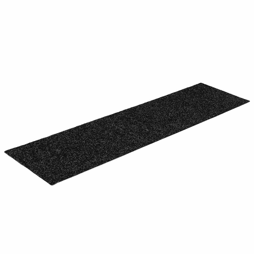 vidaXL Stair Mats Self-adhesive 30 pcs Black 76x20 cm Rectangular