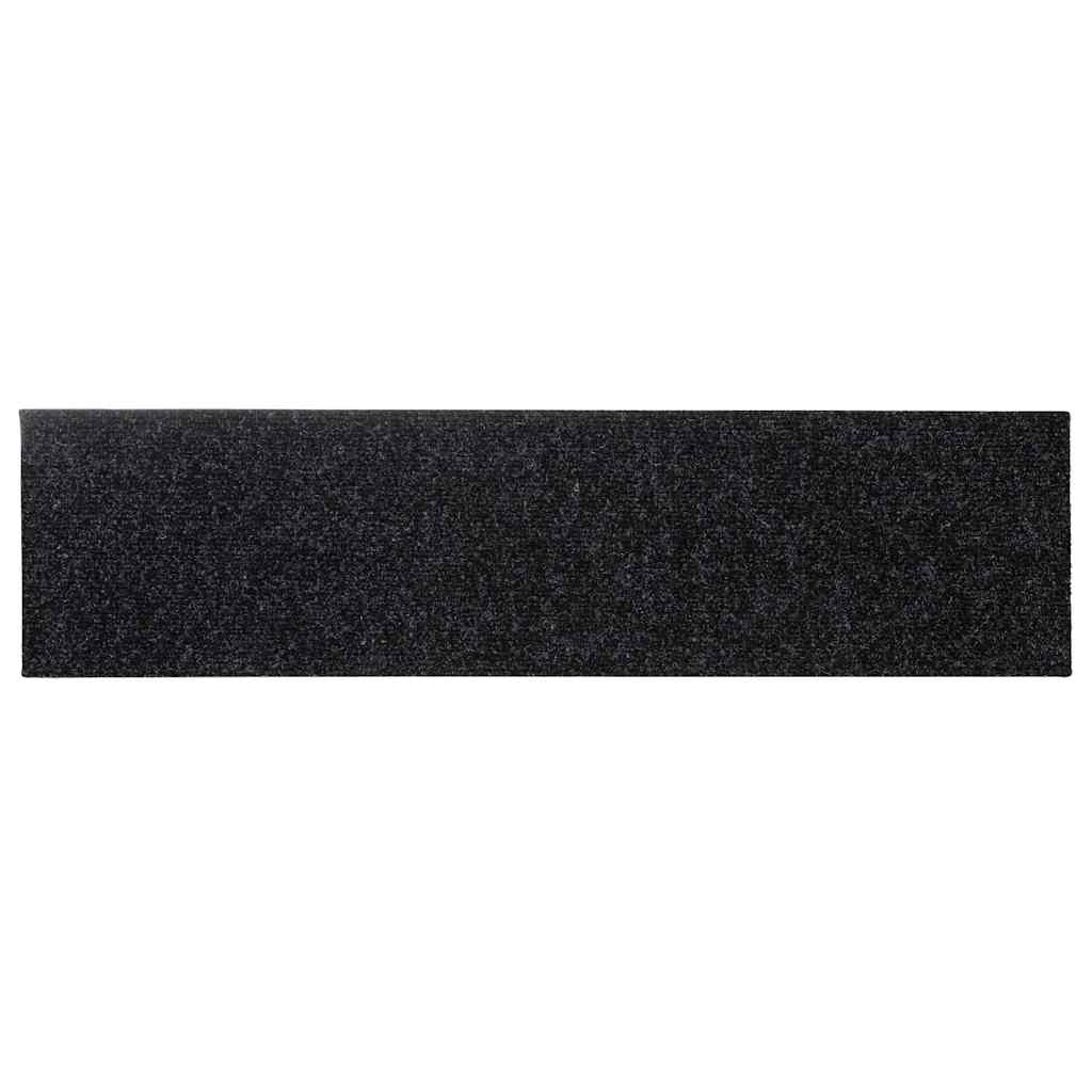 vidaXL Stair Mats Self-adhesive 30 pcs Black 76x20 cm Rectangular