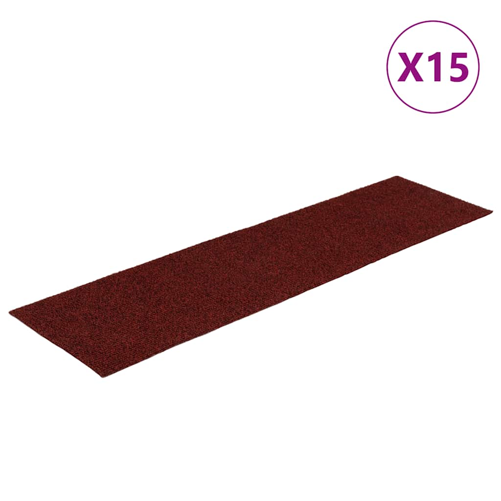 vidaXL Stair Mats Self-adhesive 30 pcs Red 76x20 cm Rectangular