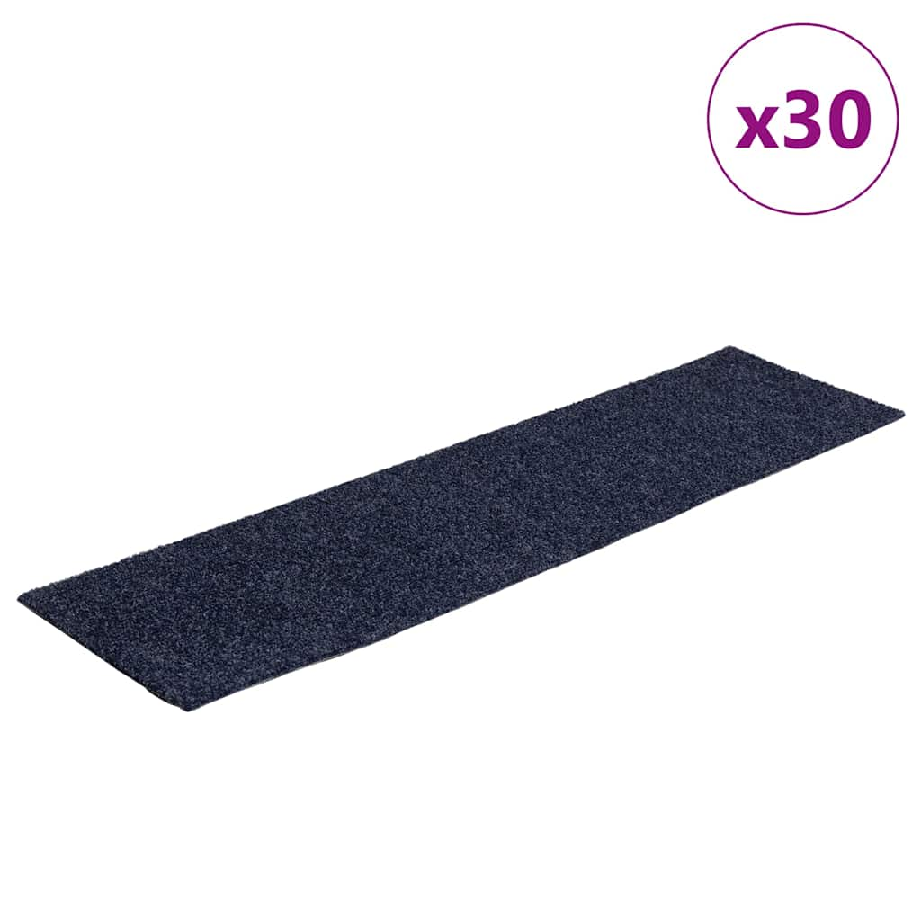 vidaXL Stair Mats Self-adhesive 30 pcs Grey Blue 76x20 cm Rectangular