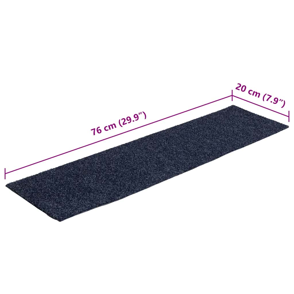 vidaXL Stair Mats Self-adhesive 30 pcs Grey Blue 76x20 cm Rectangular