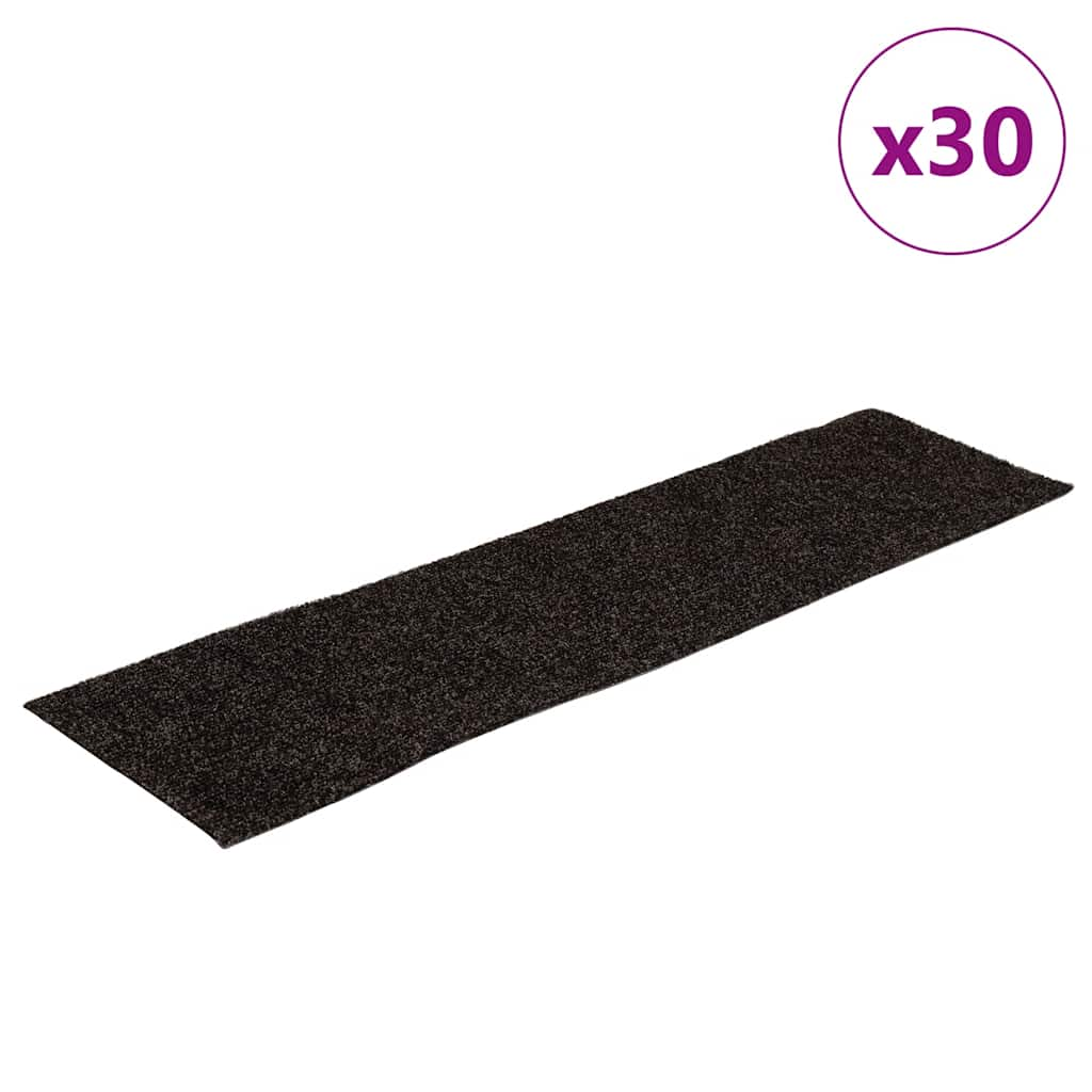 vidaXL Stair Mats Self-adhesive 30 pcs Brown 76x20 cm Rectangular