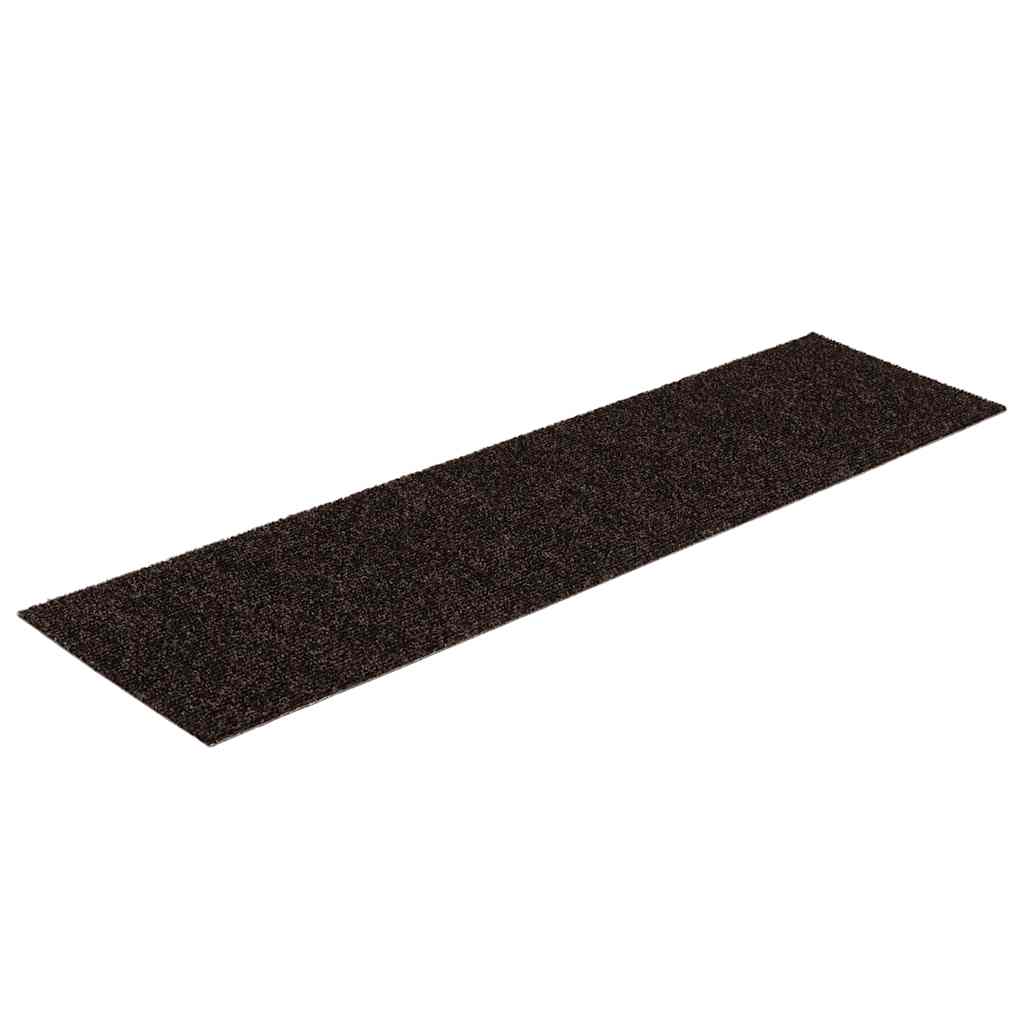 vidaXL Stair Mats Self-adhesive 30 pcs Dark Brown 76x20 cm Rectangular