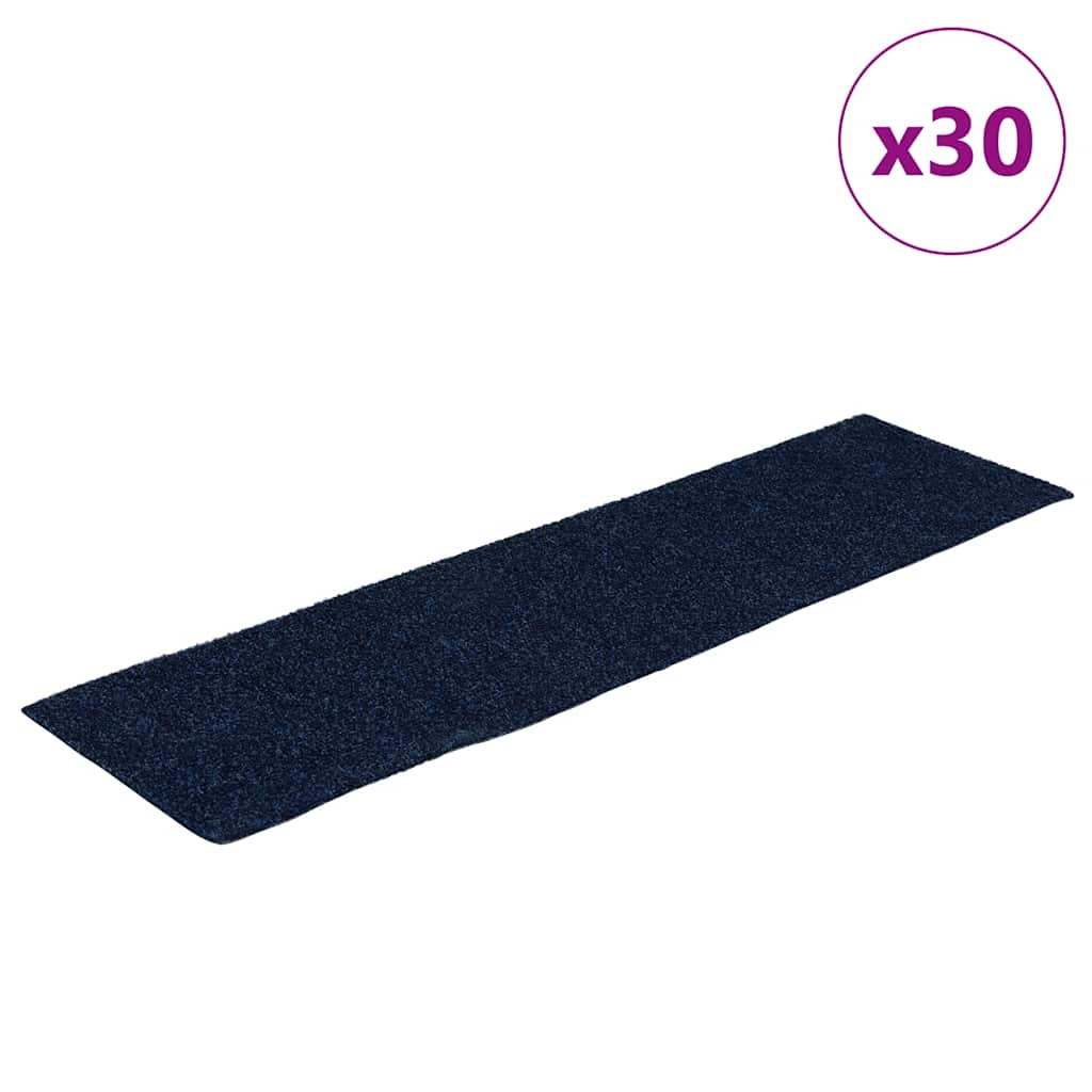 vidaXL Stair Mats Self-adhesive 30 pcs Blue 76x20 cm Rectangular