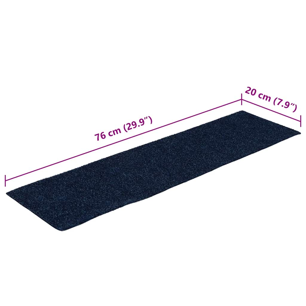 vidaXL Stair Mats Self-adhesive 30 pcs Blue 76x20 cm Rectangular