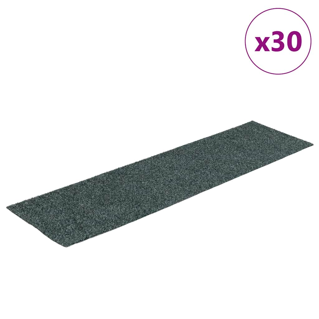 vidaXL Stair Mats Self-adhesive 30 pcs Green 76x20 cm Rectangular